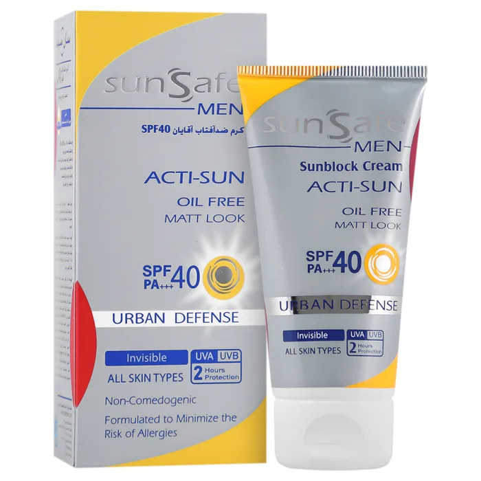 کرم ضدآفتاب بی‌رنگ مخصوص آقایان سان‌سیف SPF40