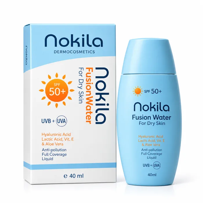 فلویید ضدآفتاب بی‌رنگ فیوژن واتر نوکیلا SPF 50+ مخصوص پوست خشک