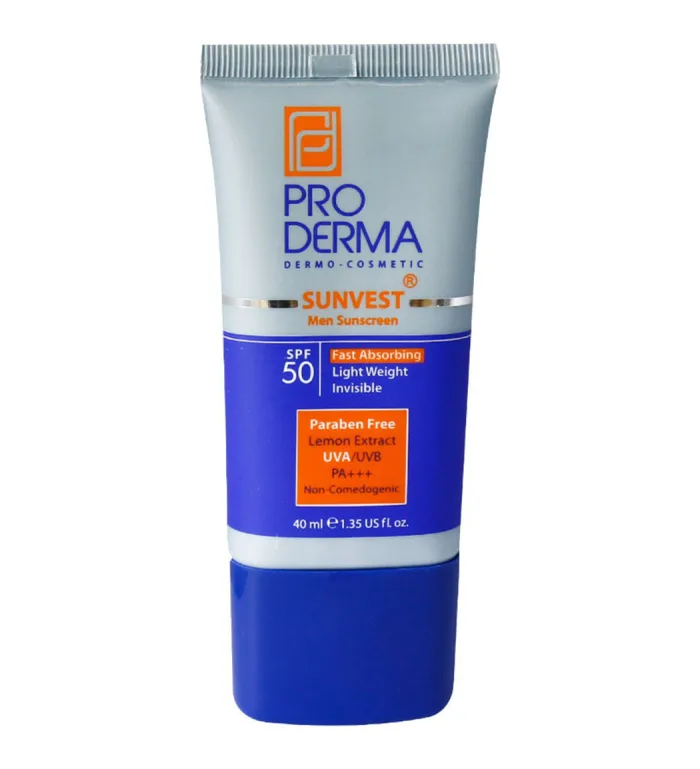 کرم ضدآفتاب بی‌رنگ و فاقد چربی مخصوص آقایان پرودرما SPF50+