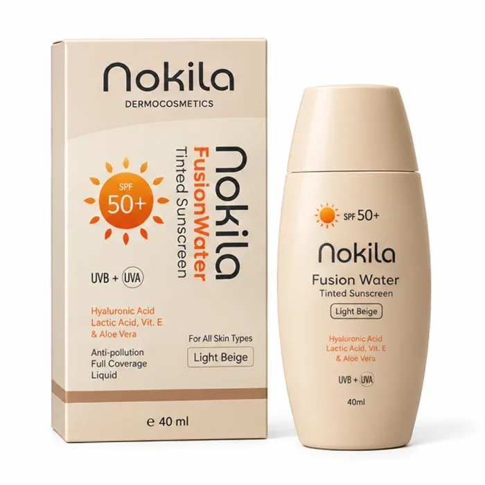 فلویید ضدآفتاب رنگی فیوژن واتر نوکیلا SPF 50+ بژ روشن مناسب انواع پوست