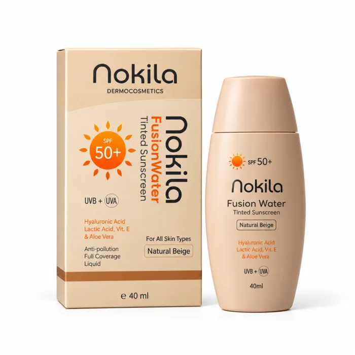فلویید ضدآفتاب رنگی فیوژن واتر نوکیلا SPF 50+ بژ طبیعی مناسب انواع پوست