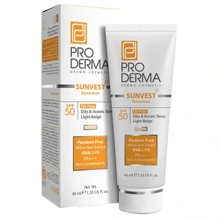 کرم ضدآفتاب و روشن‌کننده لک پرودرما SPF50+ بژ روشن